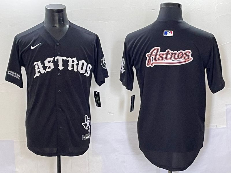 Men 2025 Houston Astros Blank Black Seven generations Joint Name Nike MLB Jersey style 22->houston astros->MLB Jersey